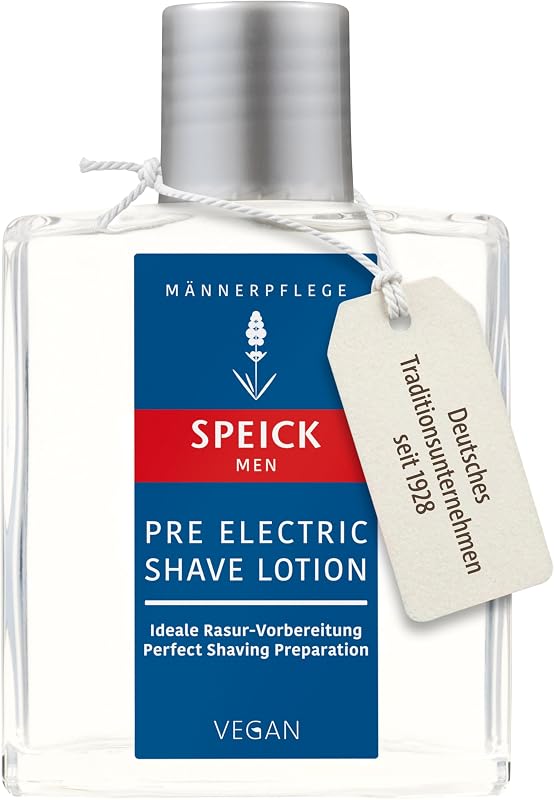 Men Pre Electric Shave Lotion with Relaxing Lavender Oil and a Blend of Essential Oils, Natural Vegan Skin Care, 3.4 Fluid Ounces