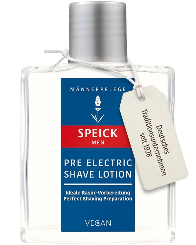 Speick Men Loção Pré-Barba Elétrica com óleo de lavanda e mistura de óleos essenciais, 100 mL
