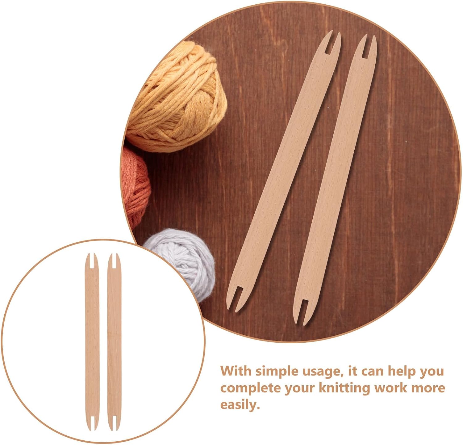 Wooden Weaving Shuttle DIY Craft Tool 2pcs for Sweaters and Scarves