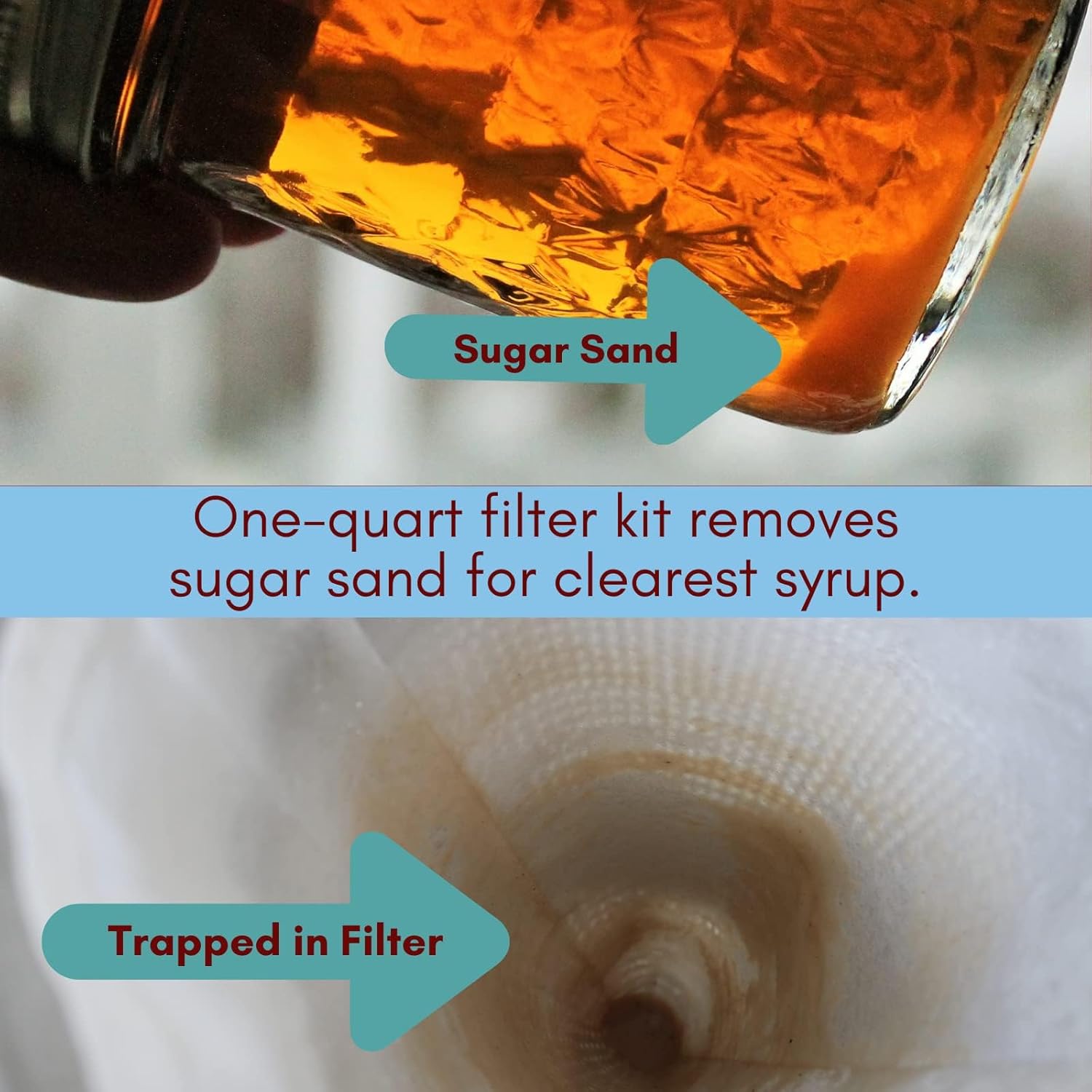 Maple Syrup Filter Set - 1 Qt. (3 pieces) - One Heavy Duty Synthetic Filter and Two Pre Filters - REUSABLE – Perfect Size for at Home Sugaring (1 Quart). Made in USA