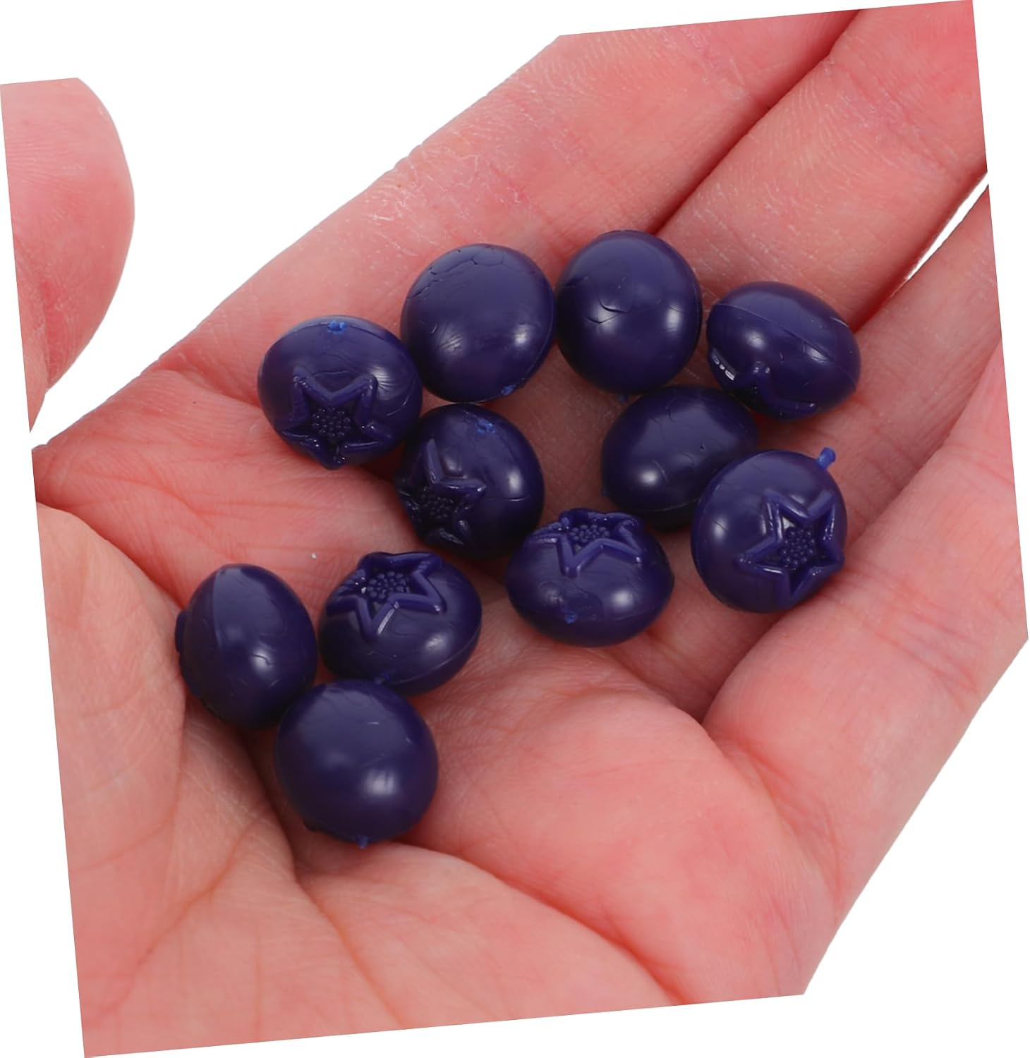 MAGICLULU 50pcs Realistic Simulated Blueberries Fake Fruit Models Jumbo PVC Blueberries for Home and Classroom Decor