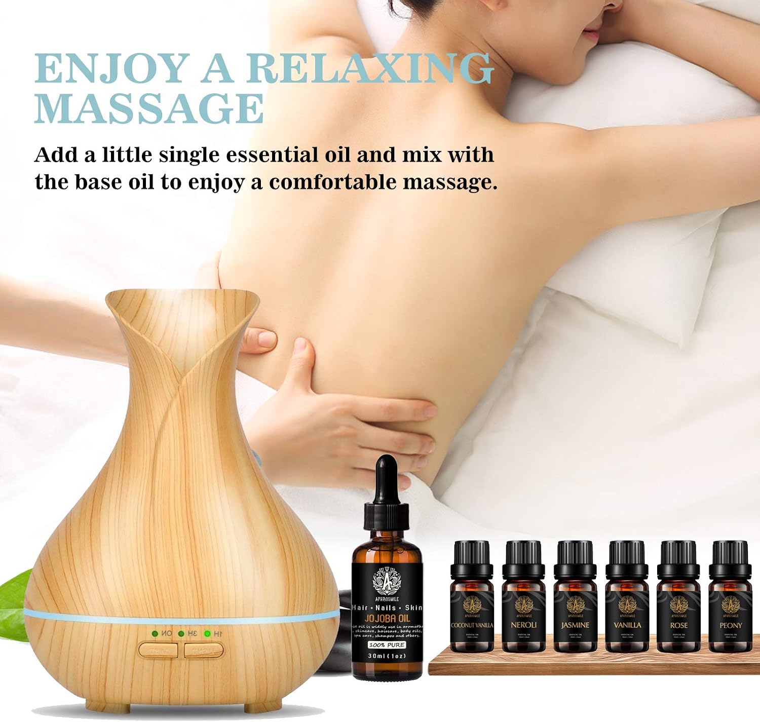 Aromatherapy Vanilla Essential Oil Set including Base Oil for Massage 100% Pure Jojoba Essential Oil - Image 3