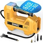 DIYtoolifz Cordless Tire Inflator Air Compressor Compatible with Milwaukee 18V, 160PSI Portable LED Light Handheld Air Pump with Digital Pressure Gauge for Cars Motorcycles Bikes