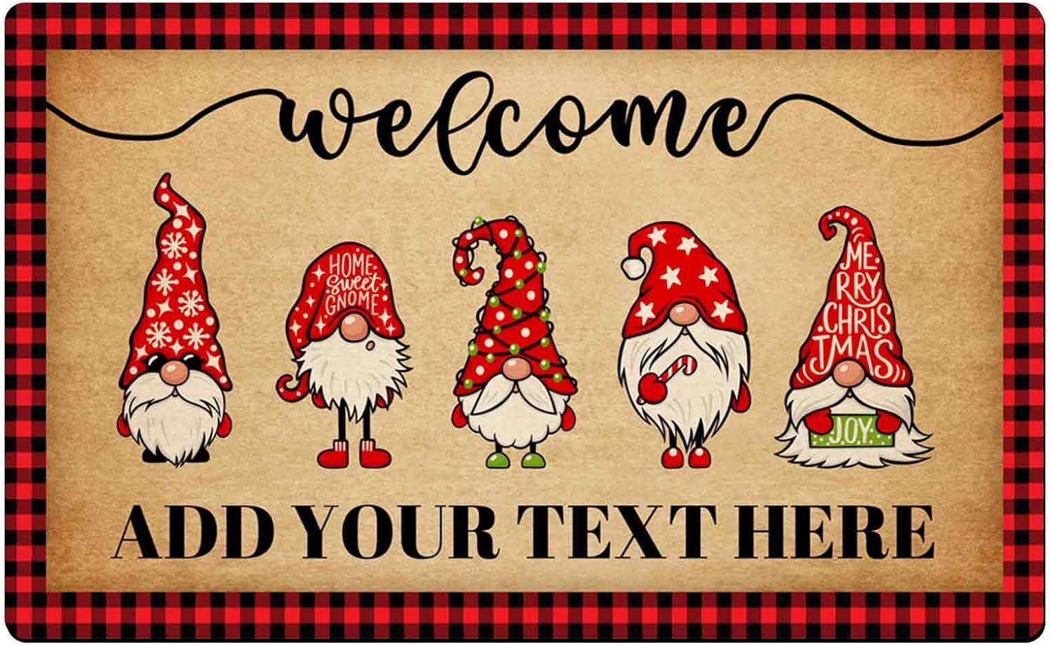 Custom Christmas Door Mat with Text,Personalized Christmas