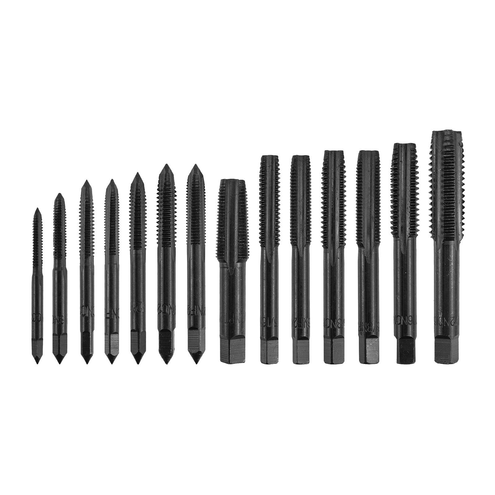 Buxuaaaa 14Pcs Thread Tap Set Metric Spirals Point Tap Nitriding Coated Machine Screw Drill Bits Thread Tapping Tool Professional Hand Tool