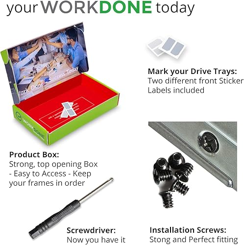Miniatura 16 de WORKDONE Paquete de 12 unidades – Organizador para discos duros de 3.5 pulgadas – Compatible con servidores Dell PowerEdge seleccionados de 11 a 13ª