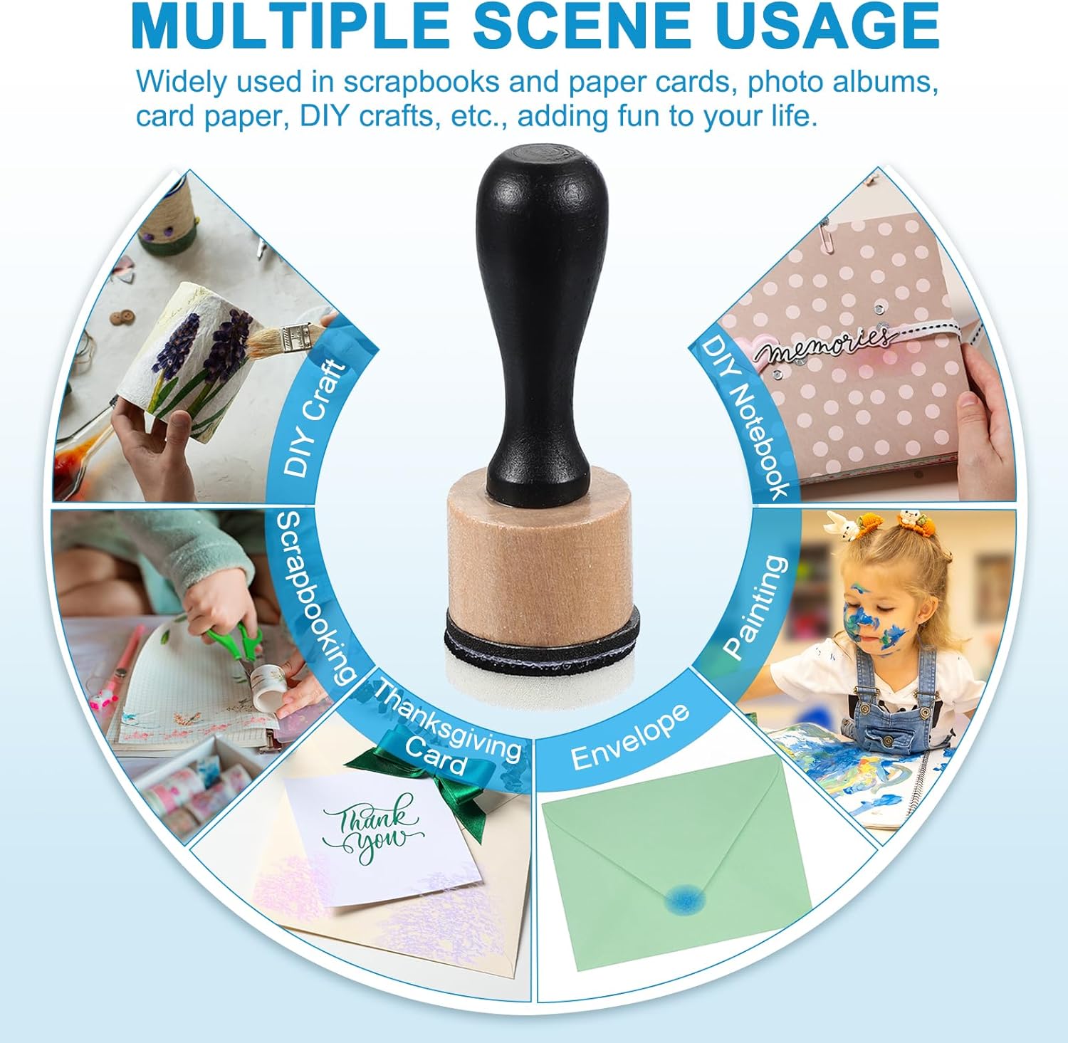 PATIKIL Ink Blending Tool, 24 Pcs Ink Mixing Blending Tool with Round Foam Refills for Blending Scrapbooking Painting Drawing Craft Art Tools, Black