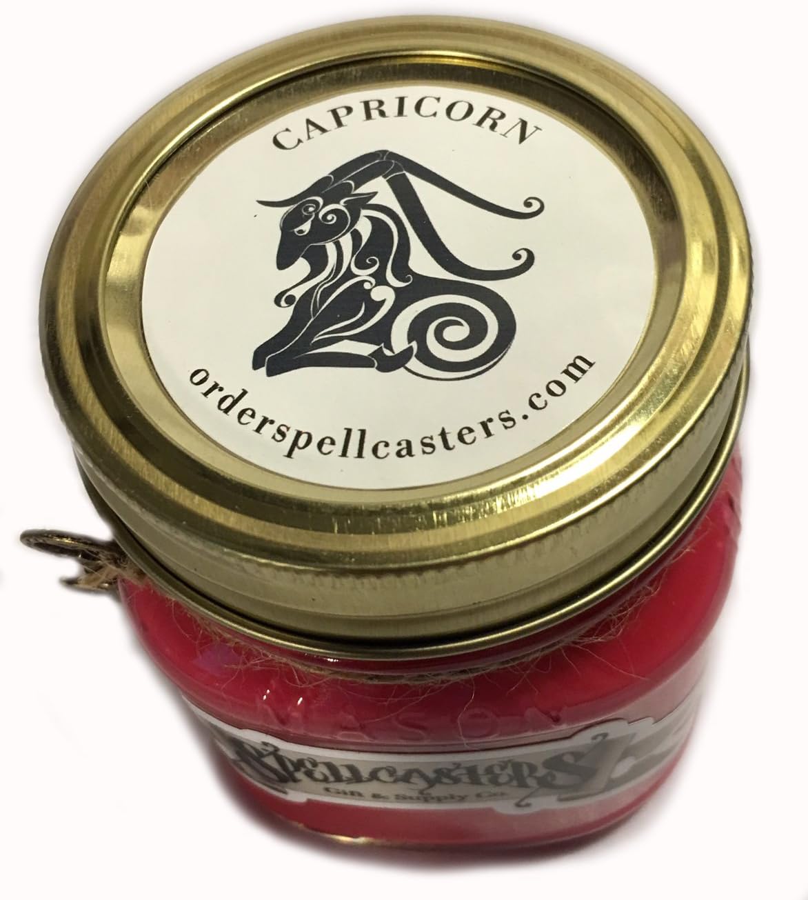 CAPRICORN Astrological Zodiac Candle All Natural Soy Wax Mason Jar 8oz Red