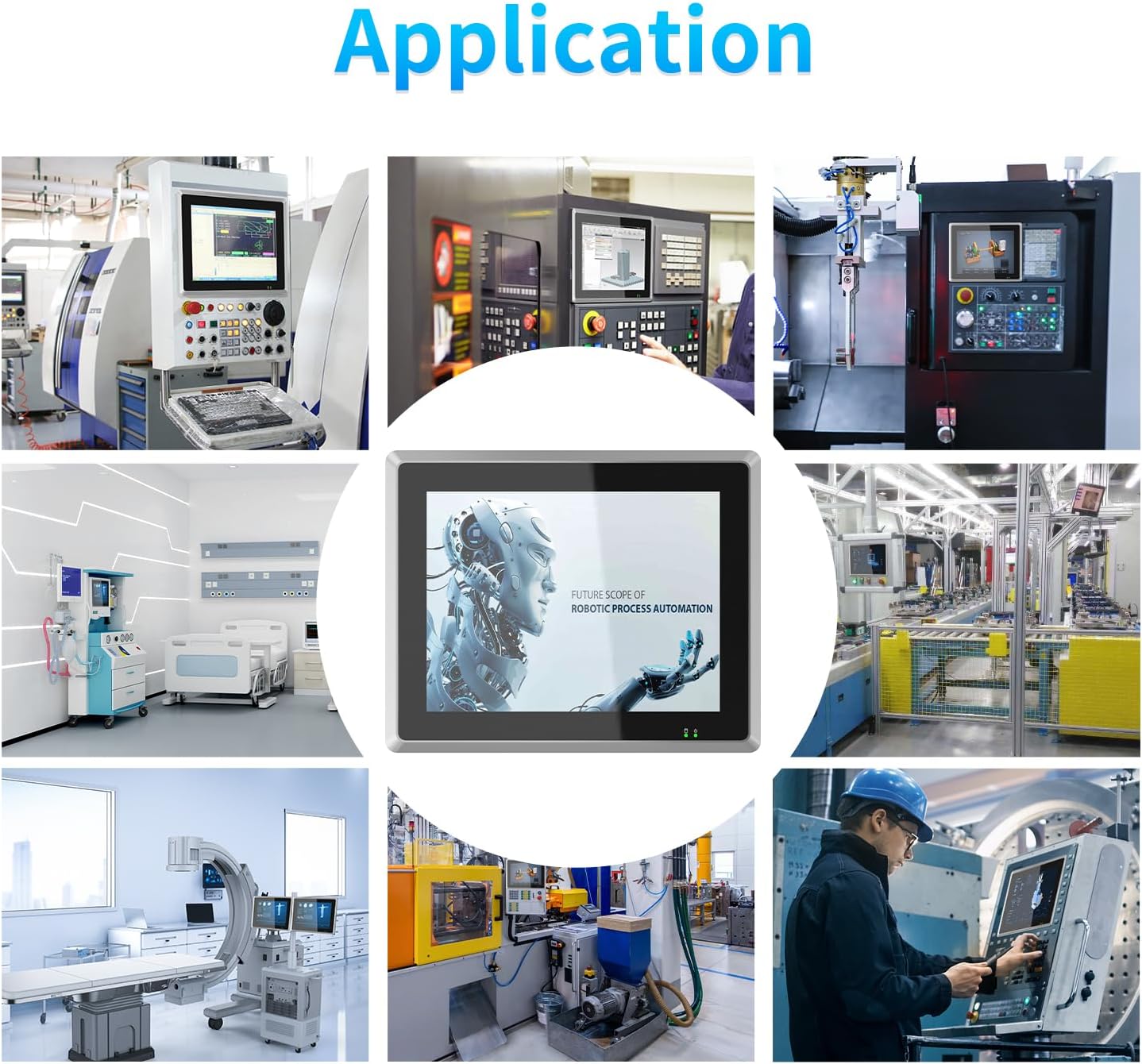 15 inch Industrial Embedded Panel PC, 10 Point Capacitive Industrial Touch Screen Panel Computer, 2xUSB3.0,HDMI,2xRS232,2xLAN (J6412, 8GB RAM 128GB SSD)