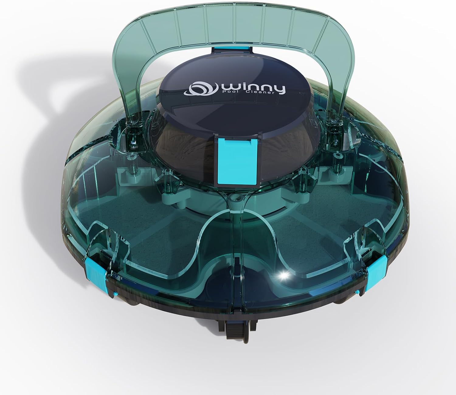 (2026 Upgrade) Cordless Robotic Pool Cleaner, Lasts 80 Min, Automatic Vacuum for Above-Ground Pools up to 650 Sq.ft,Portable, Self-Parking(Transparent Green)