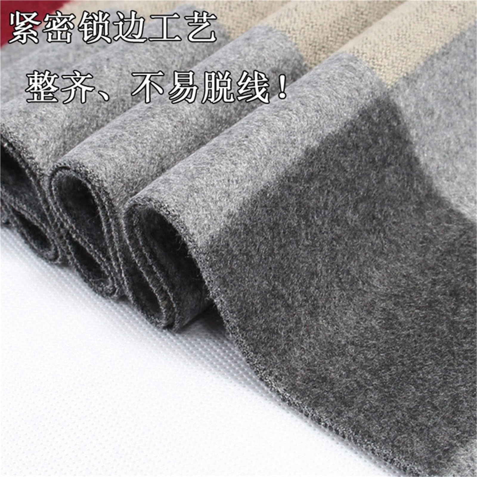 Bufanda para hombre, invierno cálido Shawl & Big Neckerchief con rayas a cuadros suaves, regalo para exteriores (40 cm)