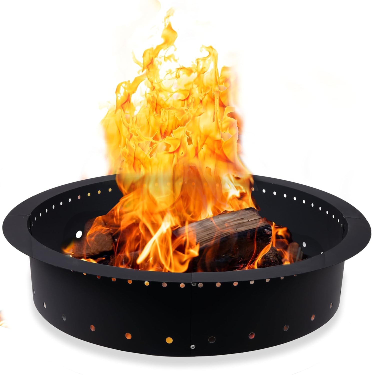 Fire Pit Ring 48 inch Outer/42 inch Inner - Heavy Duty Metal Smokeless Round Fire Pit Insert Liner for Outdoor - (48x42x10 Inch) - Patent Pending