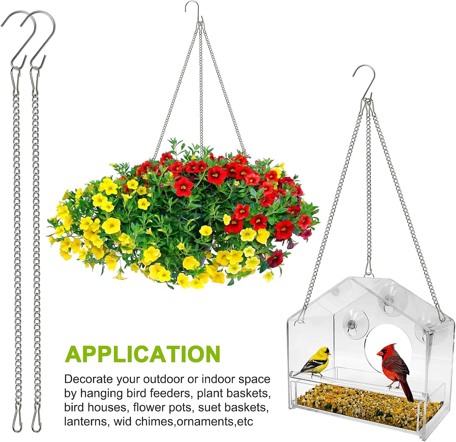 DONQL 3 Pack 11.6Inch Plant Hanging Chain, Flower Pot Chain, Stainless