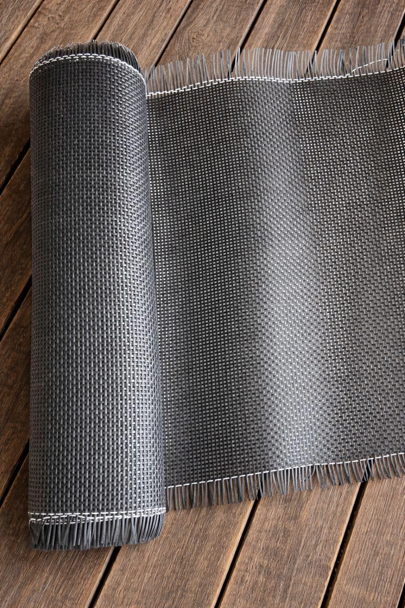AM CANING Store Plastic Square Pattern Cane Webbing for Caning Projects Natural Pre - Woven Open Mesh Cane - PE Rattan Cane Webbing Rattan Roll Cabinet Chair (Black) (24x12 inch)-image-14