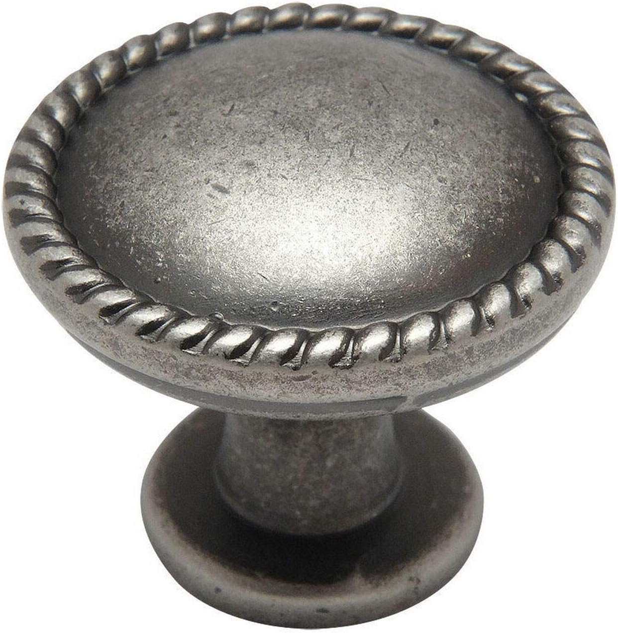 Cosmas 25 Pack 4115WN Weathered Nickel Rope/Scroll Cabinet Hardware Knob - 1-1/4" Inch Diameter