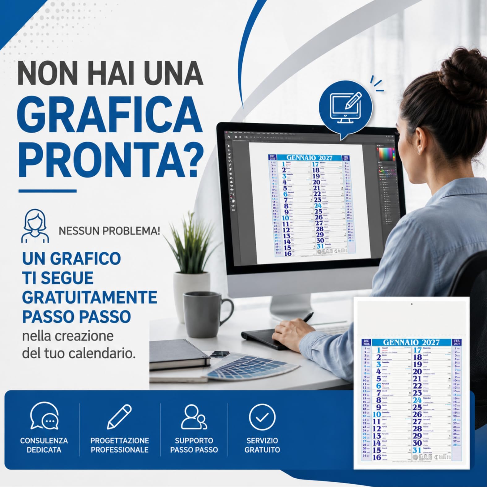 Calendari Personalizzati 2027 in Stock da 100 Pezzi Olandesi Grandi da Muro Notes sul Retro per Gadget Pubblicitari di Fine Anno e come Omaggio per i Clienti o Regali Aziendali | PA650
