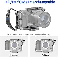 Vista 3 de SIRUI Jaula para cámara Sony FX 3 FX30 con abrazadera de cable para correa de muñeca para riel HDMI NATO, placa QR para Arca-Swiss, compatible