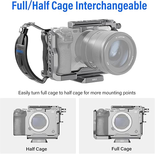 Miniatura 3 de SIRUI Jaula para cámara Sony FX 3 FX30 con abrazadera de cable para correa de muñeca para riel HDMI NATO, placa QR para Arca-Swiss, compatible con