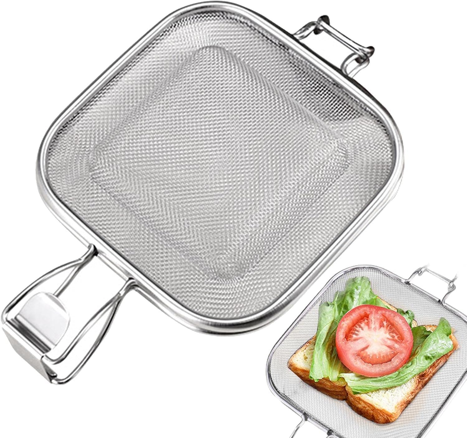 TUPERMAR Sandwich Press Tool - Stainless Steel Panini Grill Mesh Press,Kitchen Gadget to Roast Hot Dogs, Sandwiches, Breads, Toasts, for Kids-image-25