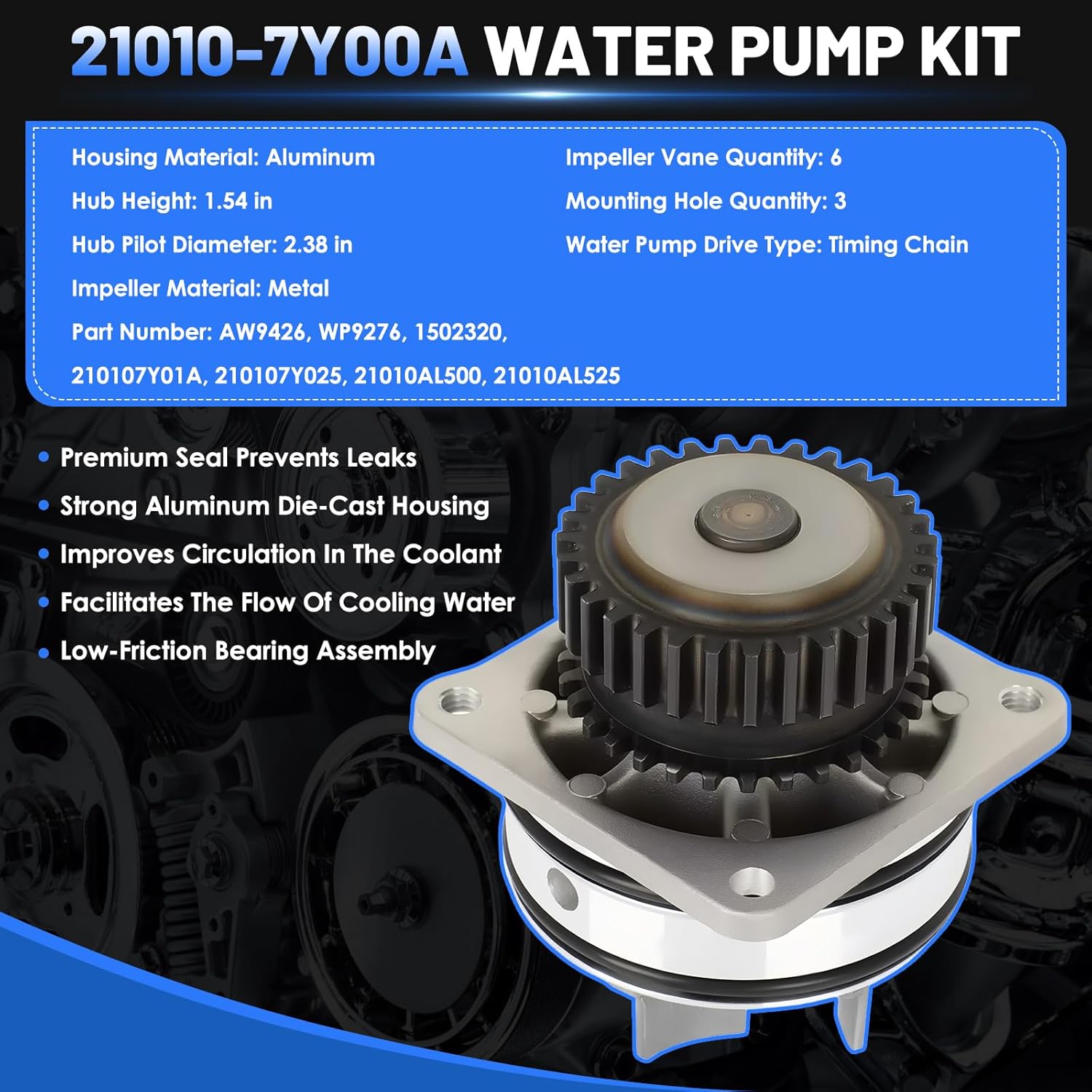 VQ40DE Timing Chain Kit w/Water Oil Pump Kit Fit for Nissan Frontier Pathfinder Xterra 2005-2010 4.0L V6 Automotive Xterra Timing Chain Set 15010-EA20A, 21010-7Y026, 13028-ZK01C, 13028-ZS00A