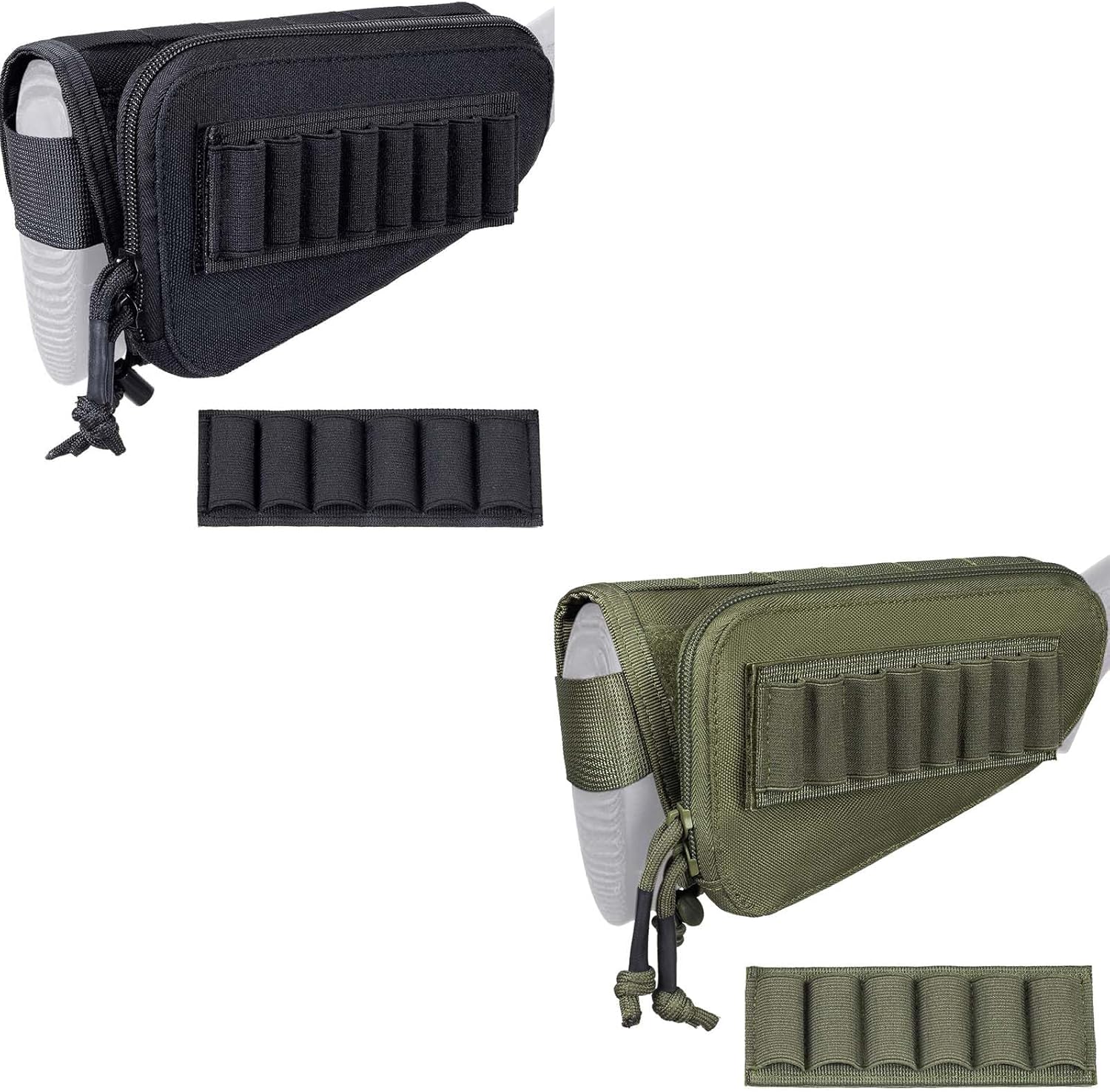 Shotgun Shell Holder Buttstock Cheek Rest Pad Ammo Pouch12GA 6&8 Rounds Shell Card for Left Right Handed Ambidextrous for 16GA 20GA 30-06 410 30-30 223 .308 .357 .45-70 .22LR Remington