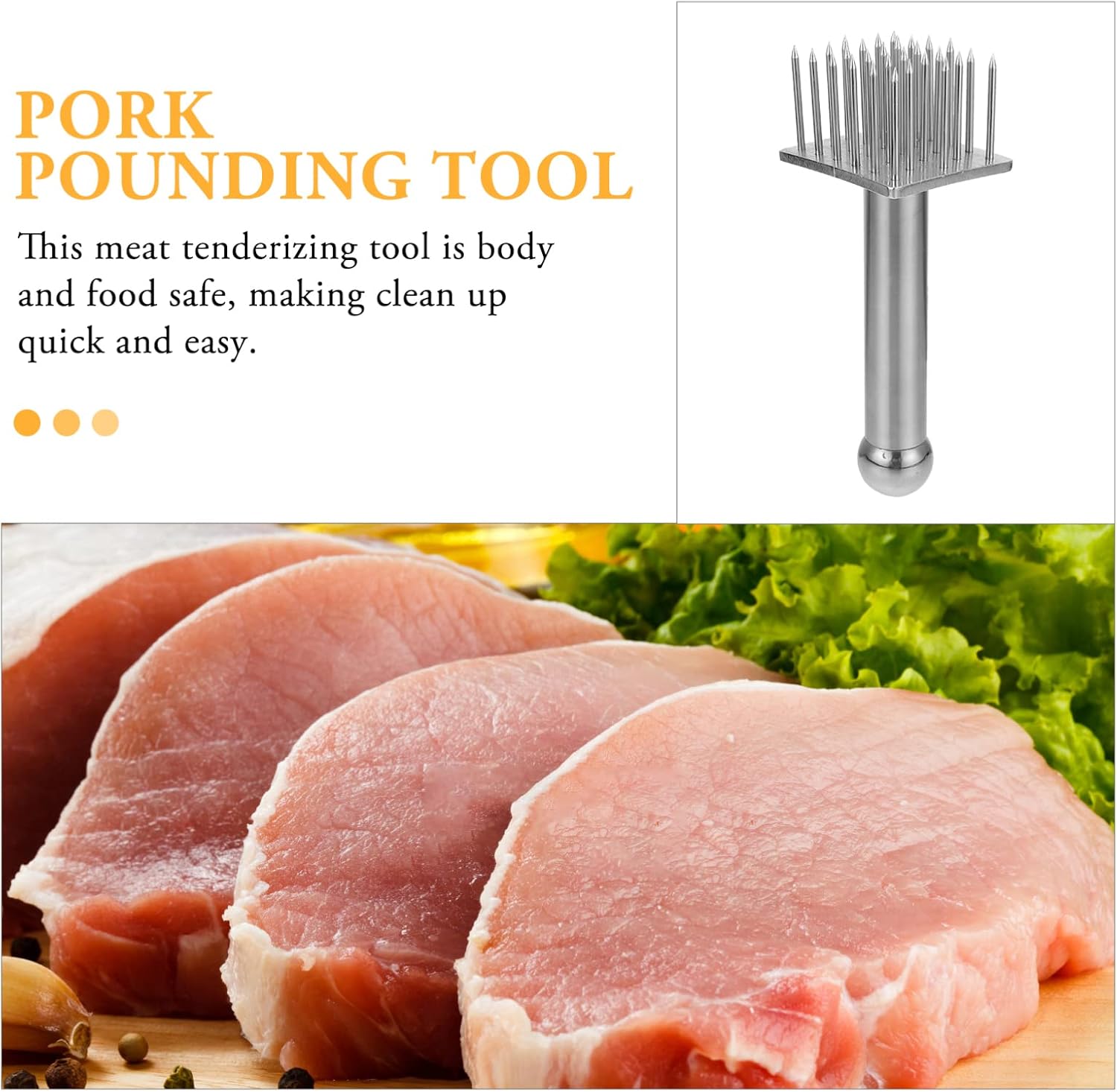 Stainless Steel Hole Punch Meat Tenderizer Tool Kitchen Steak Tenderizer Pork Pounder Household Cooking Tool Meat Pounding