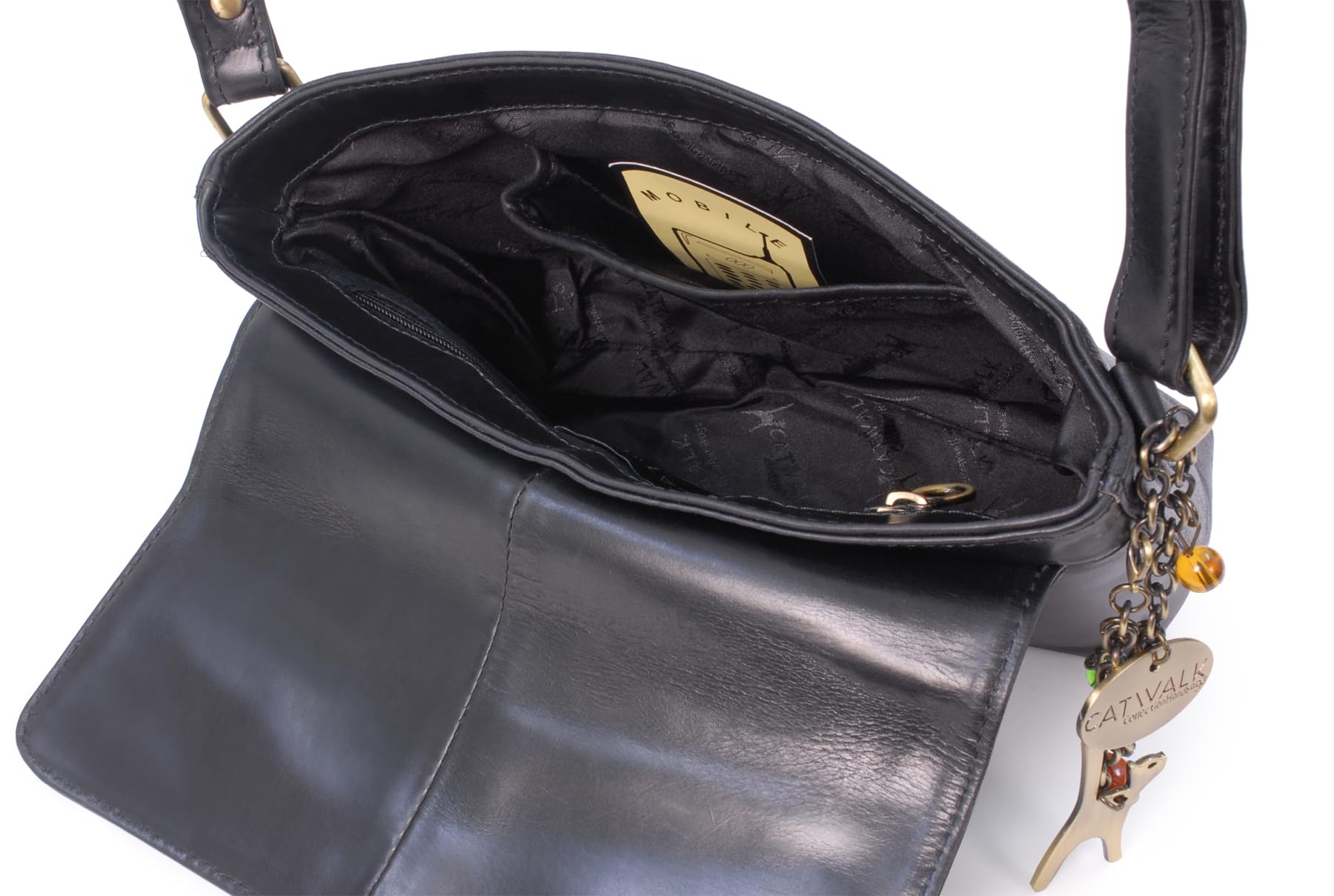 Catwalk Collection Handbags - Borsa a Tracolla Piccola in Vera Pelle - Borsa Messenger Donna - Borsetta con Tracolla Regolabile - Freya