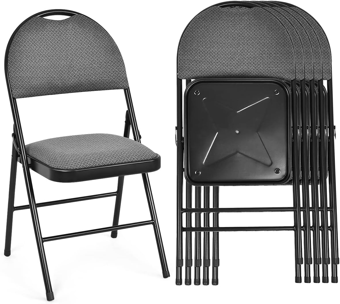 ARLIME 6 PCS Folding Chairs w/Padded Seats, Padded Folding