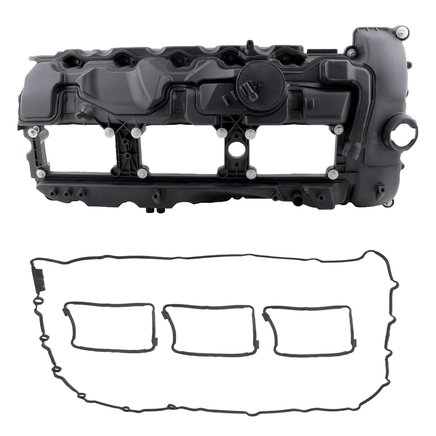 BOXI N55 Engine Valve Cover with Gasket Bolts Kit & Oil Cap for BMW 2010-2017 335i 535i 2011-2019 X5 X3 X6 2013-2015 740i 740Li 3.0L Part# 11127570292