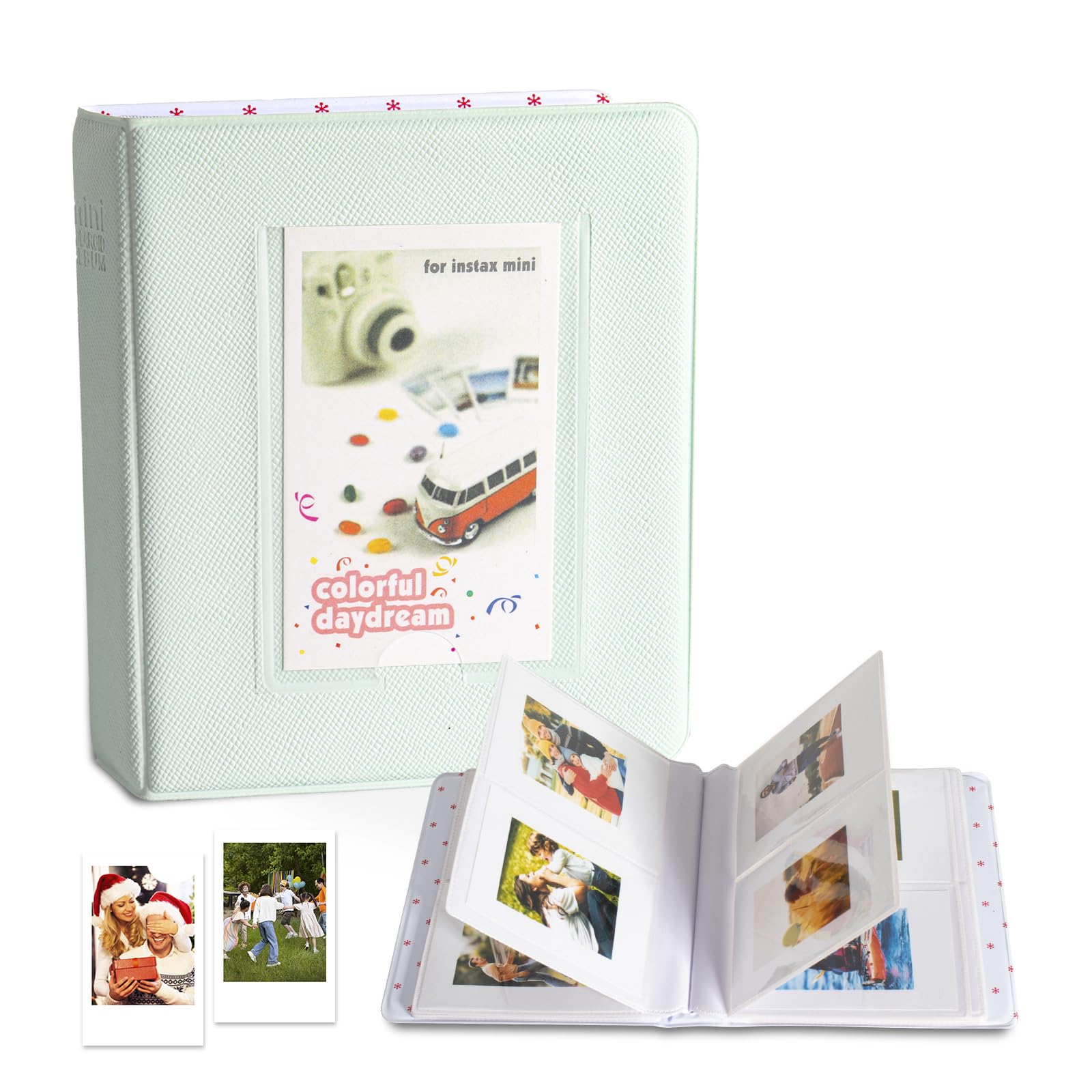 Kit Accessori per Fujifilm Instax Mini 12, Include Custodia Mini 12, Album, Filtri, Cornici da Parete e da Tavolo, Adesivi Decorativi per Bordi e Angoli (Verde Menta)