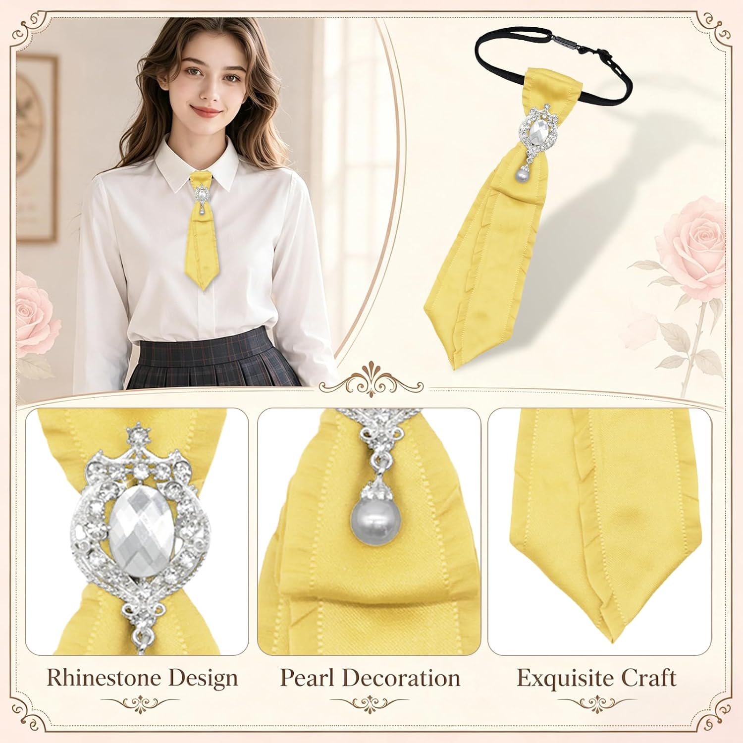 Ties for Women, Crystal Womens Tie Sparkly Bowtie for Dress Party