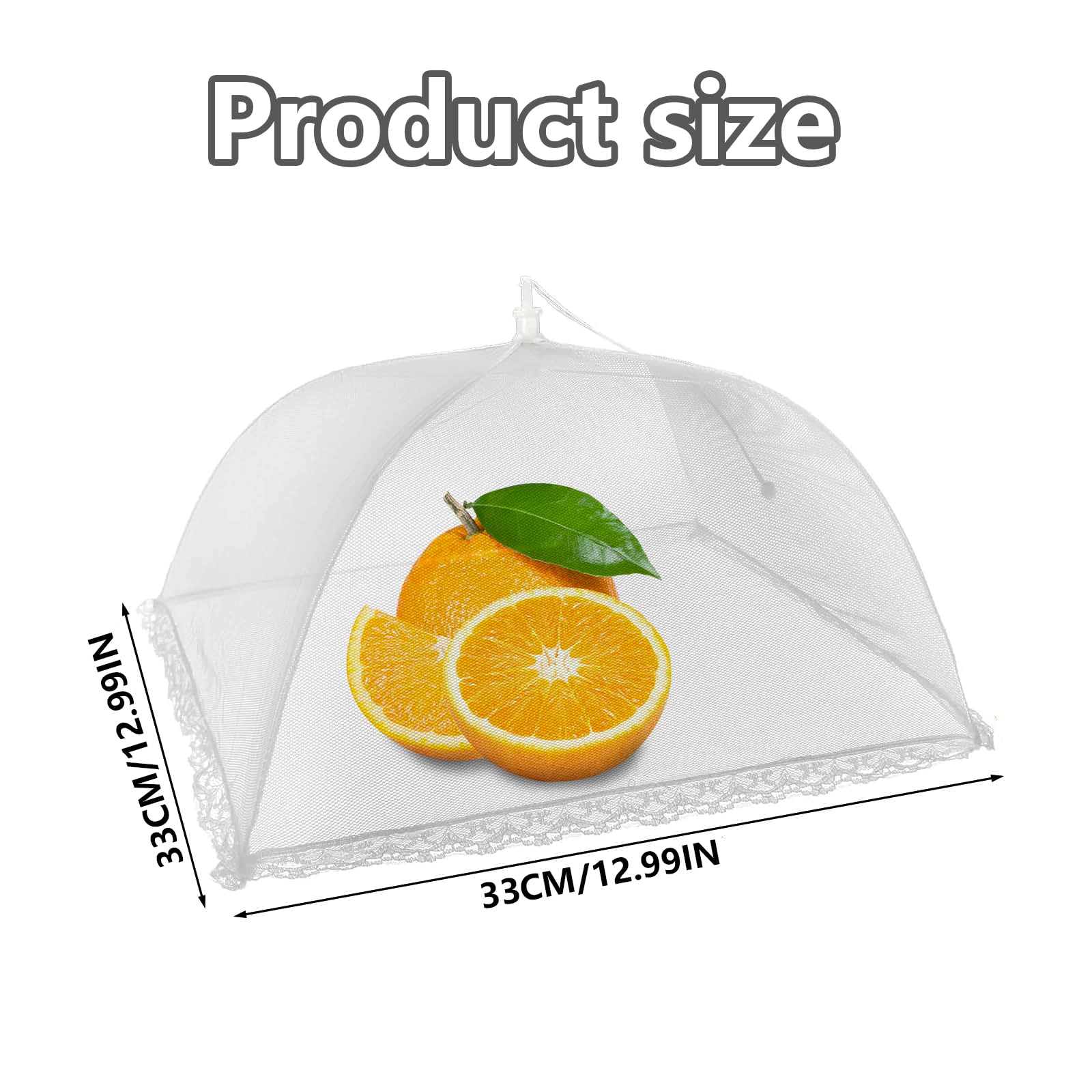 Lot de 2 couvercles alimentaires pour l'été - Protection contre la poussière et les mouches - Pliables - Diamètre : 33 cm - Protection contre la poussière et les fruits