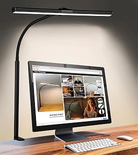 ACNCTOP LED Desk Lamp: 25 Modes Eye-Caring Clamp Light, Flexible Gooseneck for Office Home Study Workbench Architect Task