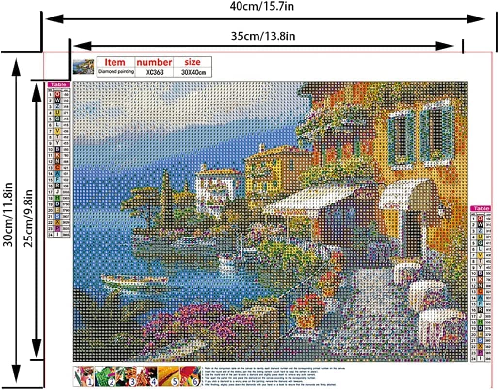Hescn - Kit fai da te per adulti e bambini con numero 5D, per pittura a mosaico