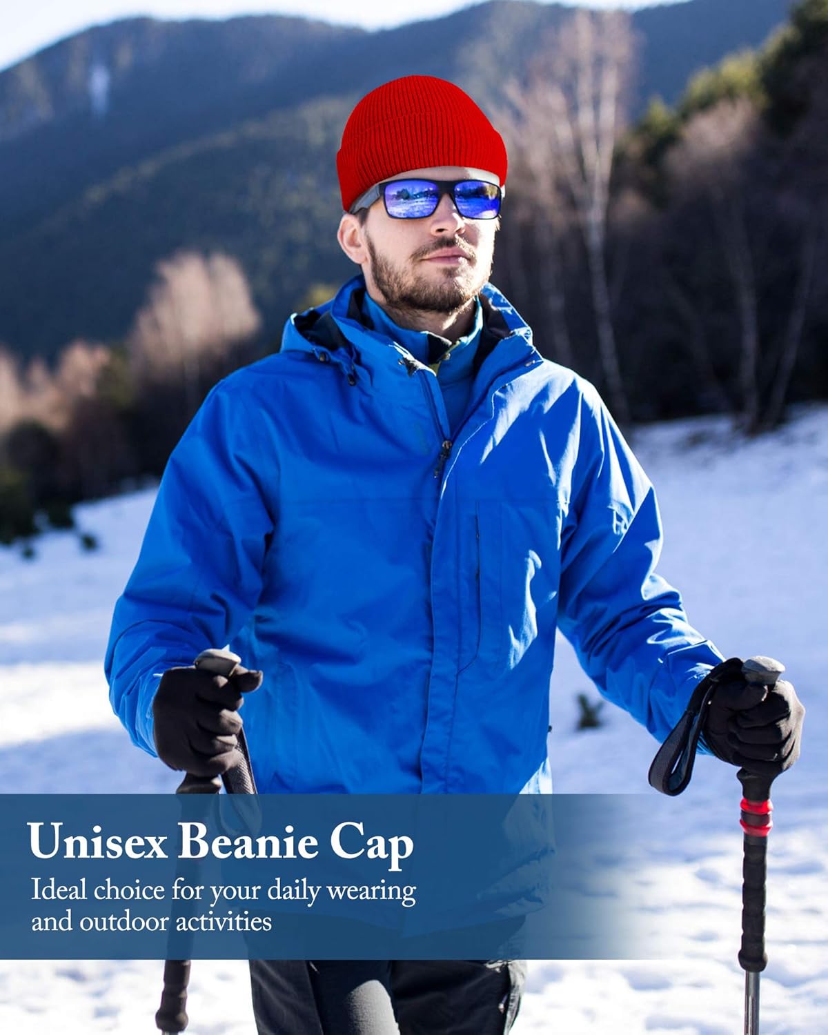 Syhood Red Beanie Hats for Women Men Unisex Winter Knitted Caps Soft Warm Ski Hat Daily Ribbed Ski Beanie - Image 5