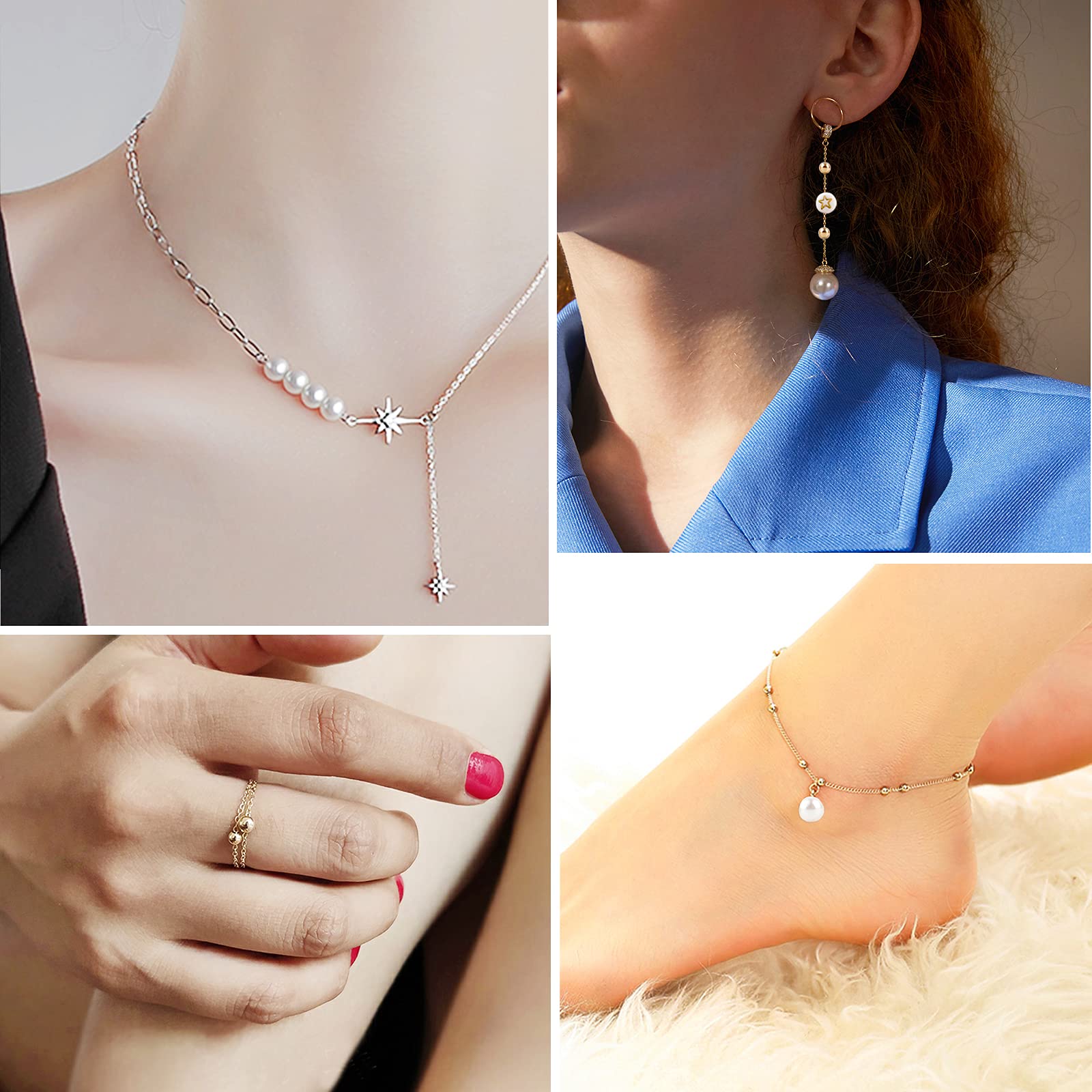 1600 Pz Perline Di Distanziatore Placcate Oro Bianco Lettera - Foto 4