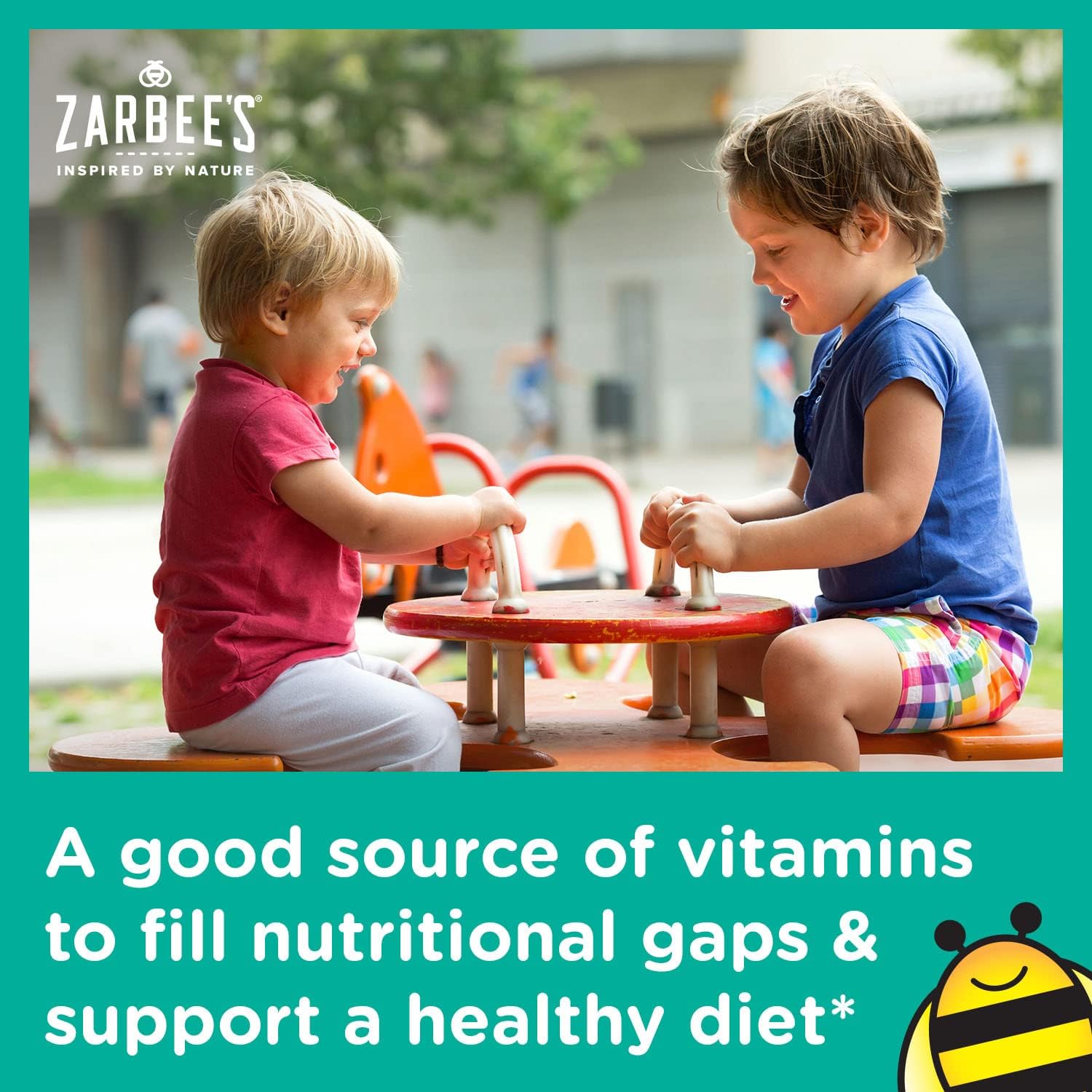 Zarbee's Toddler Vitamins, Complete Multivitamin with Vitamin A, C, D3 & B-complex, Easy to Chew, Gluten, Soy, Nut & Dairy Free, Natural Fruit Flavors, 2-3 Years