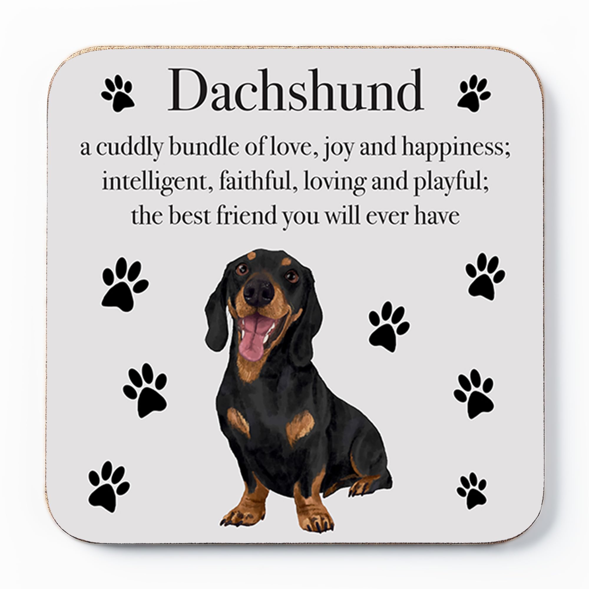 Hunts England Men's Dachshund Drinks Coaster - Gift For Wo - Birthday Gift For Dog Lovers - Fun Present For Friends, Colleagues, Family - Small Gift Idea For Him, Her - Drinks Coaster - Iconic