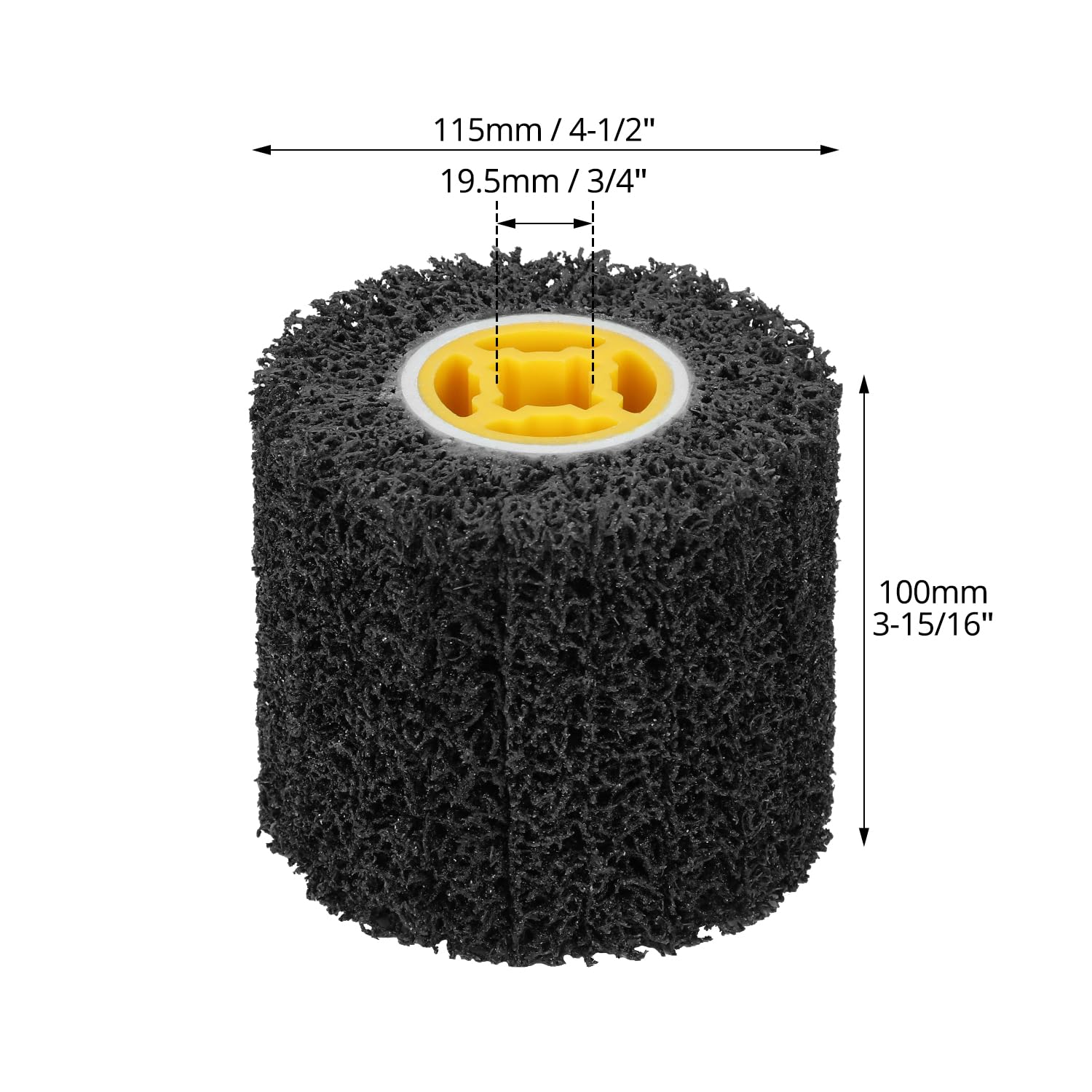 QWORK Ruota abrasiva da 11,4 x 10,2 cm, grana 40 e tamburo per lucidatura a filo da 3/4", vernice versatile