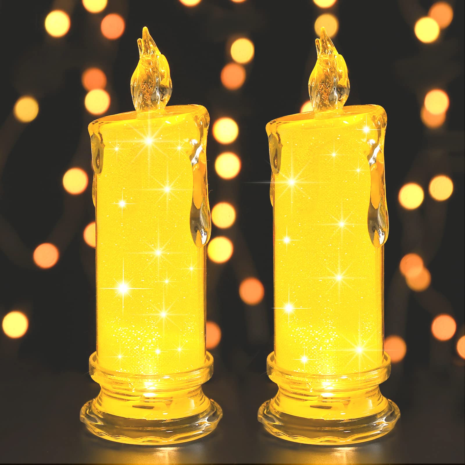 Amazon.co.jp : 2つのキャンドルライト、電池式 ろうそく、誕生日