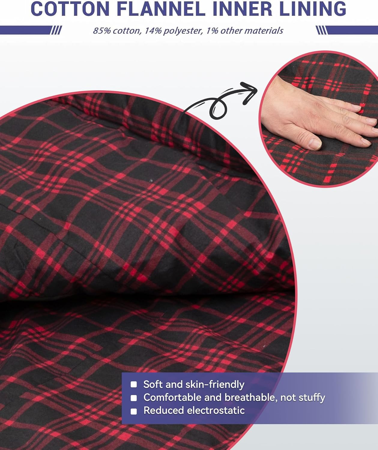 KingCamp Sleeping-Bags Sleeping Bag for Adults, Cold Weather & Warm Extra Wide Big & Tall XL Portable Waterproof Flannel Sleeping Bags