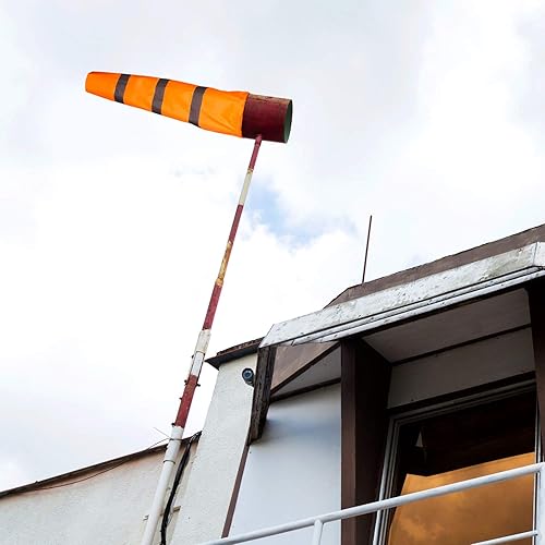 Miniatura 3 de Blulu Windsock Kit de clip giratorio doble, 1 calcetín de viento de aeropuerto para exteriores resistente con cinturón reflectante y 5 clips