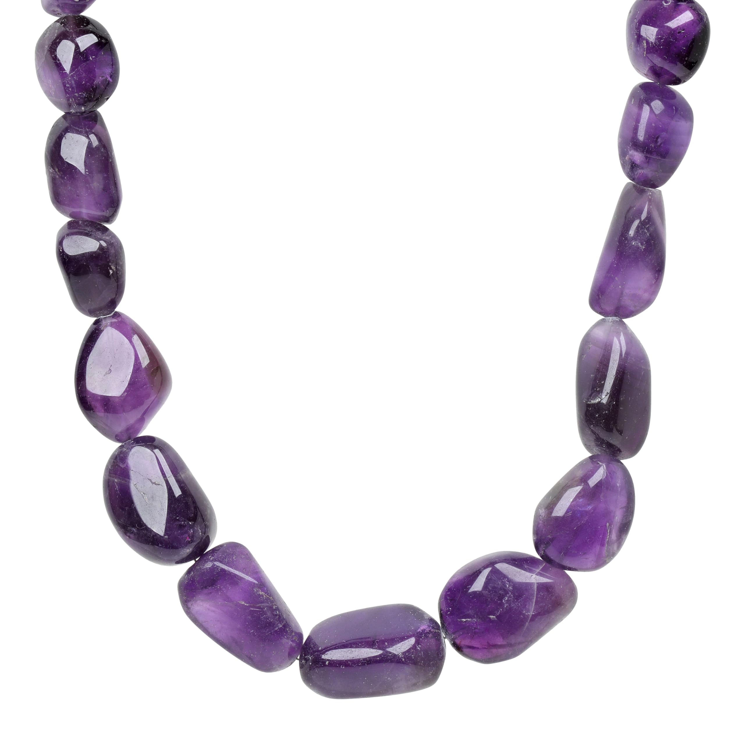 Collana da donna in vera ametista – argento 925 – gemma collana viola – 45 cm – pietre naturali lucidate a mano – idea regalo