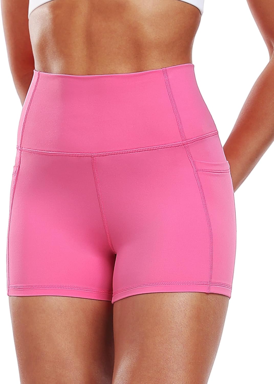 CADMUS High Waisted Ultra - Comfort Women's Biker Yoga Shorts for Athletic Running with Pockets