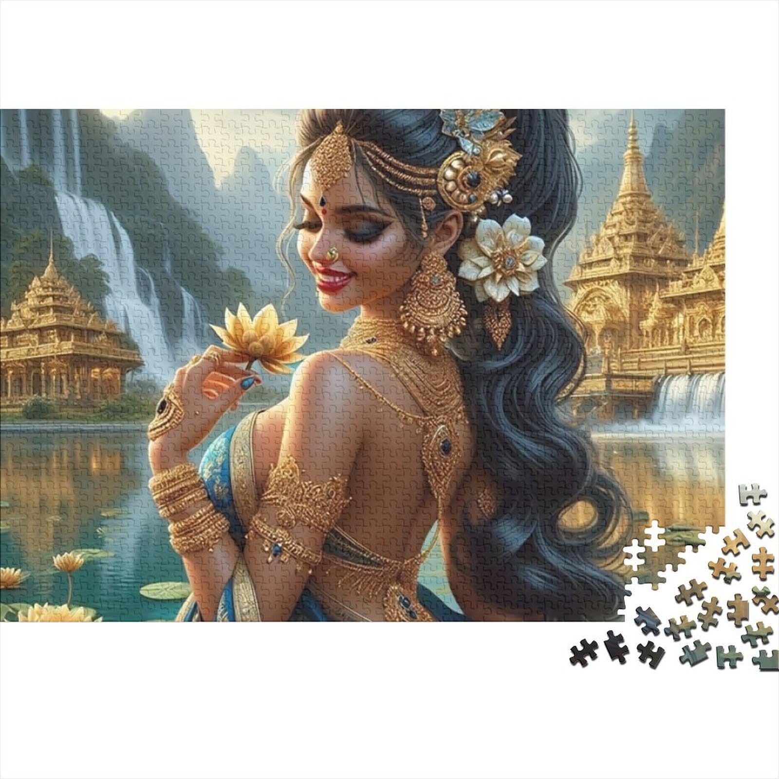 Rompecabezas educativo de belleza india: El regalo decorativo de 1000 piezas 8