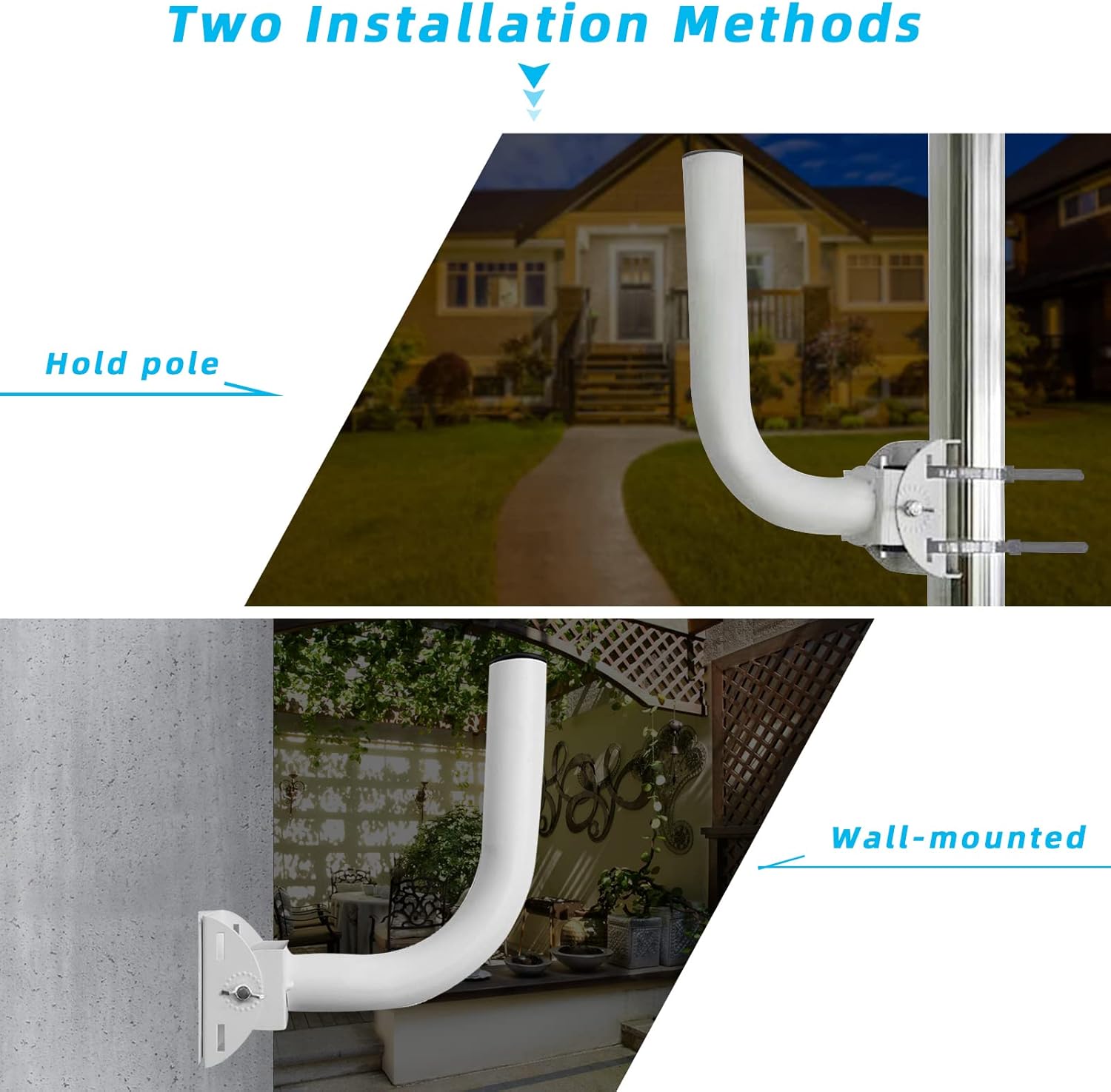 Universal Wireless Bridge Bracket Mount, J Pole Mount Accessory for Outside TV Antenna, Pole and Wall-Mounted Mount for Outdoor AP Access Point Client Bridge CPE(2 Pack)
