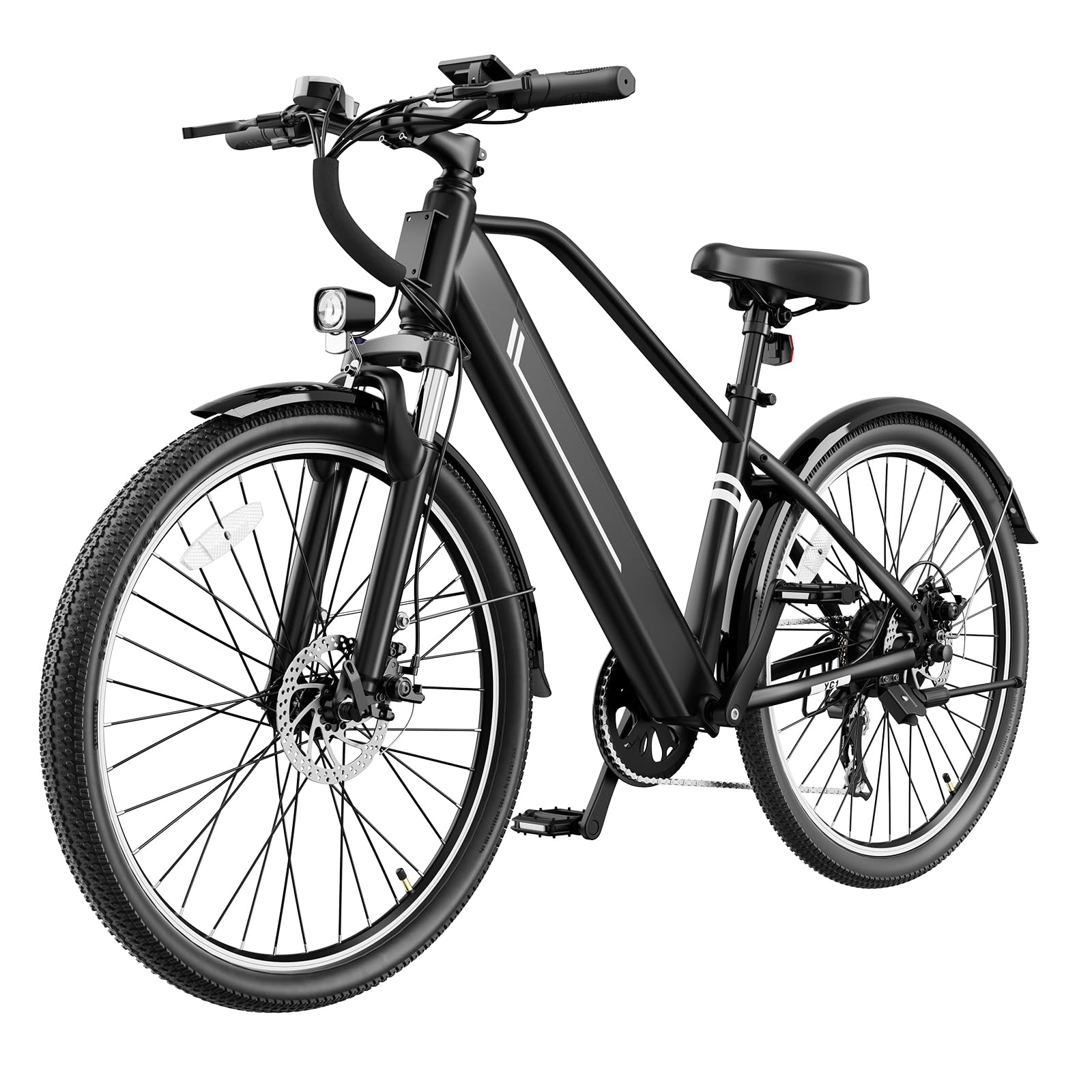 26" Electric Bikes for Adults, Peak 1000W Electric Bike, Up to 25MPH&40 Miles, Ebike for Adults with 375Wh Removable Battery, 7-Speed&Front Suspension Commuter Ebike for Outdoor