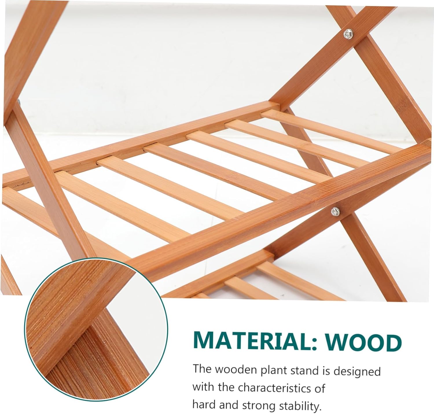 1Pc Wooden Plant Stand Multi Balcony Rack for Indoor and Outdoor Use Stable and Spacious Display Shelf for Flower Pots Vases and Crafts for Home Decor and Gardens