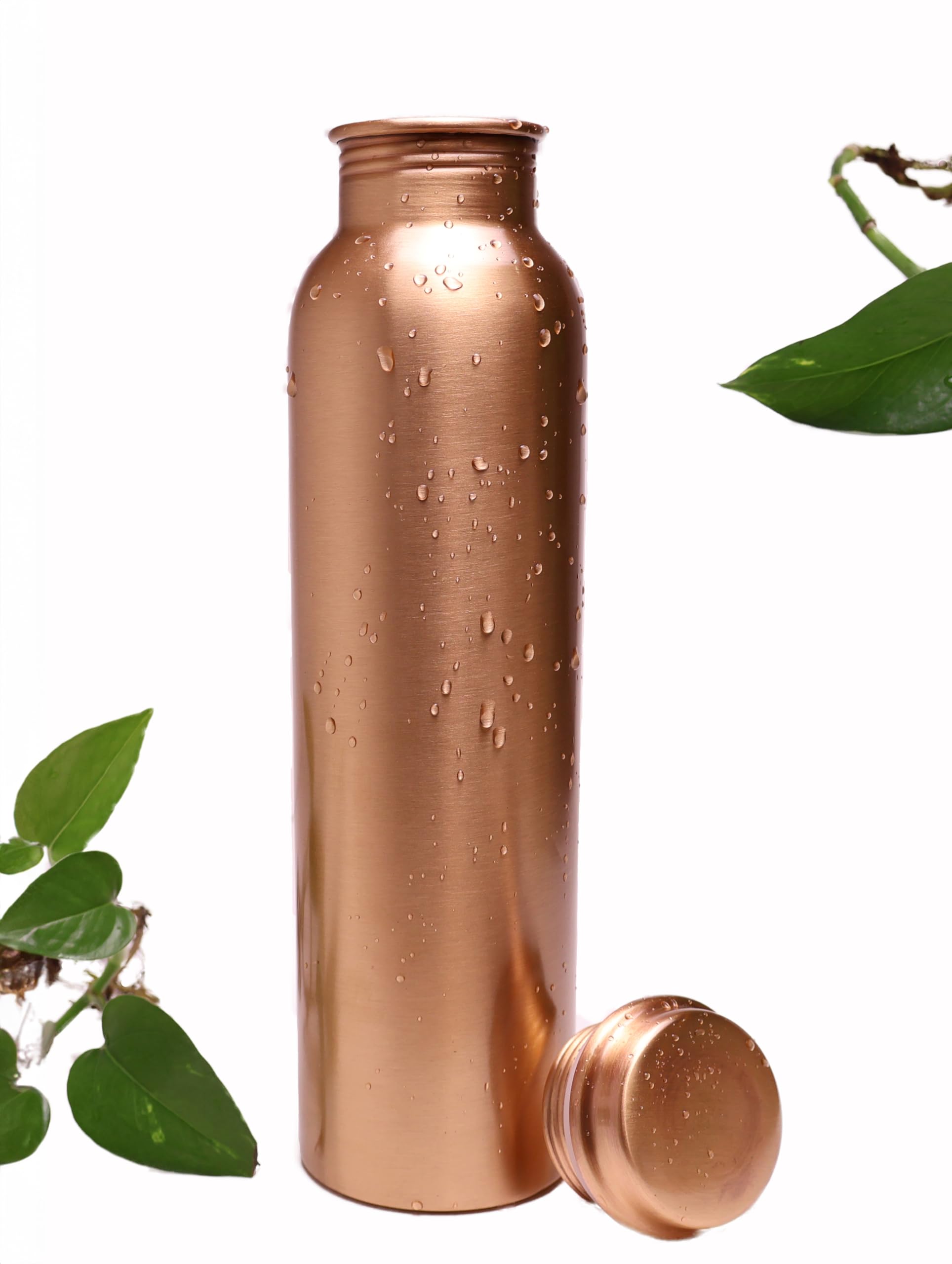 Premium Copper Water Bottle 34 OZ with Ayurvedic benefits and Aesthetic- Promotes Health-Leak Proof Lid-Smooth Finish-Travel Friendly-Yoga-Sports water bottle-Daily Use