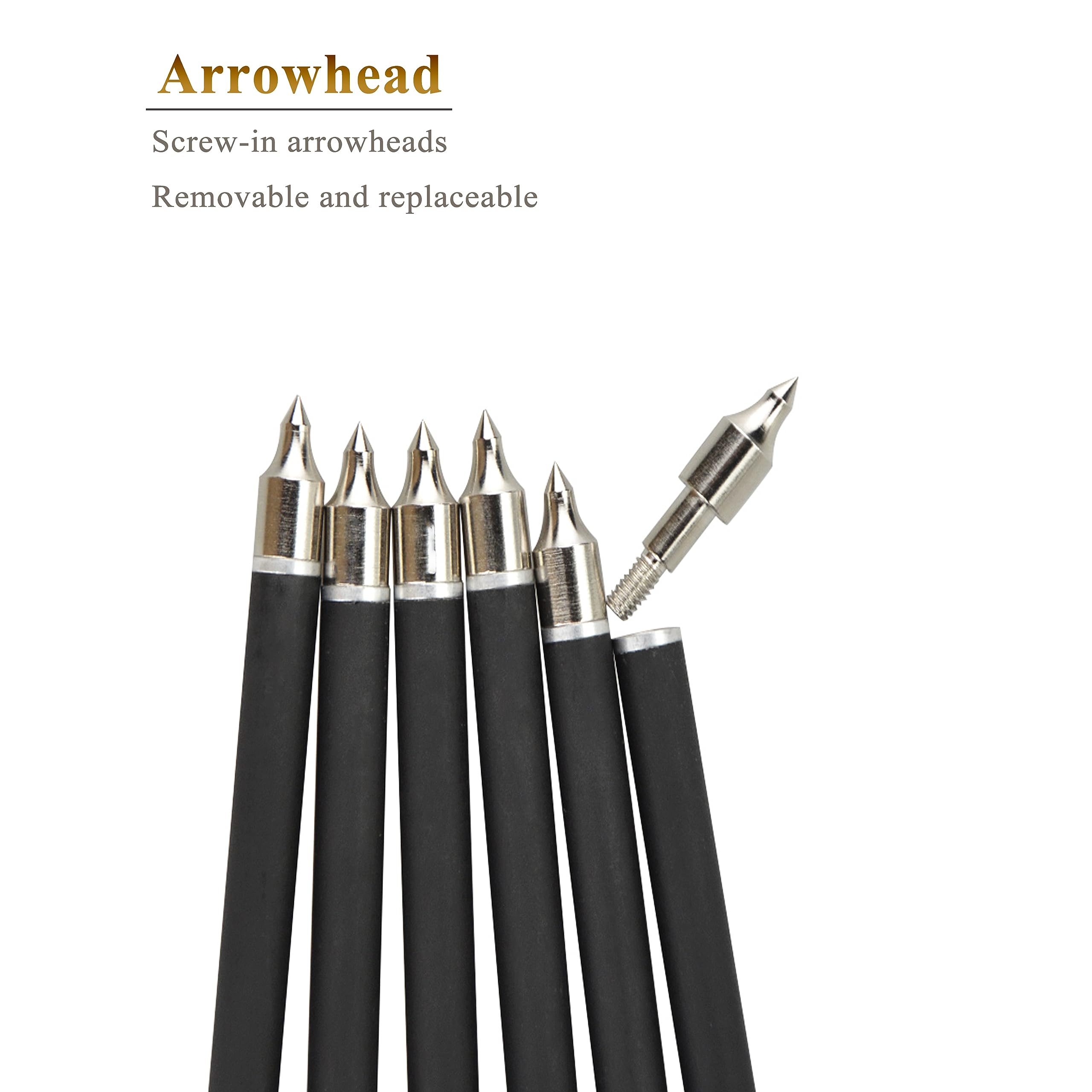 AMEYXGS 6pcs Armbrustbolzen Mixed Carbon Armbrust Pfeile 16 "17" 18 "20" 22 "für Armbrust Jagd oder Bogenschießen Praxis